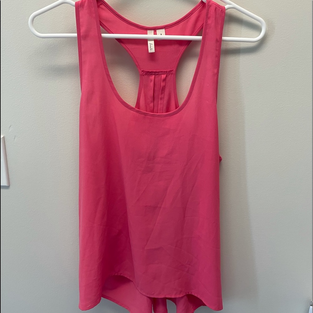 Frenchi Hot Pink Satin Razorback Tank